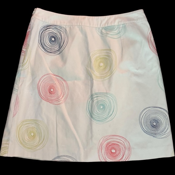 Boden Preppy A-Line Skirt with Multicolor Swirl Pattern - Picture 3 of 10